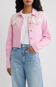 LoveShackFancy Bardot Ombré Denim Trucker Jacket