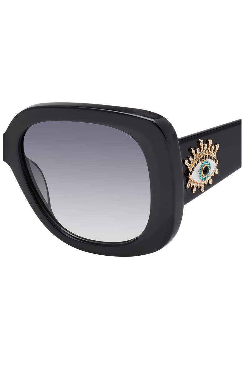 53mm Gradient Butterfly Sunglasses, Alternate, color, BLACK/ SMOKE GRADIENT
