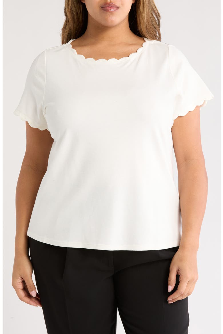 Scallop T-Shirt, Main, color, WHITE