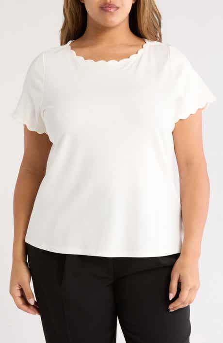 T Tahari Scallop T-Shirt