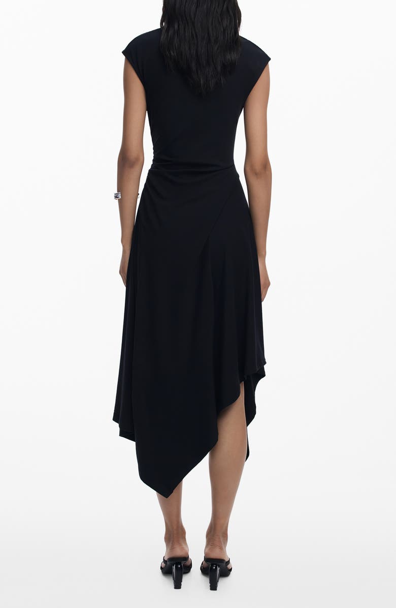 Desigual Print Midi Dress, Alternate, color, Black