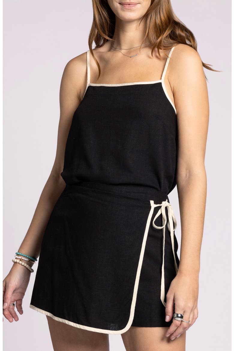 Arcadia Contrast Trim Camisole, Main, color, BLACK