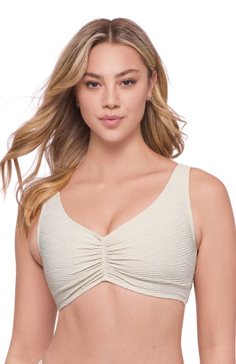 Novelty Banded Cinch Front Bikini Top