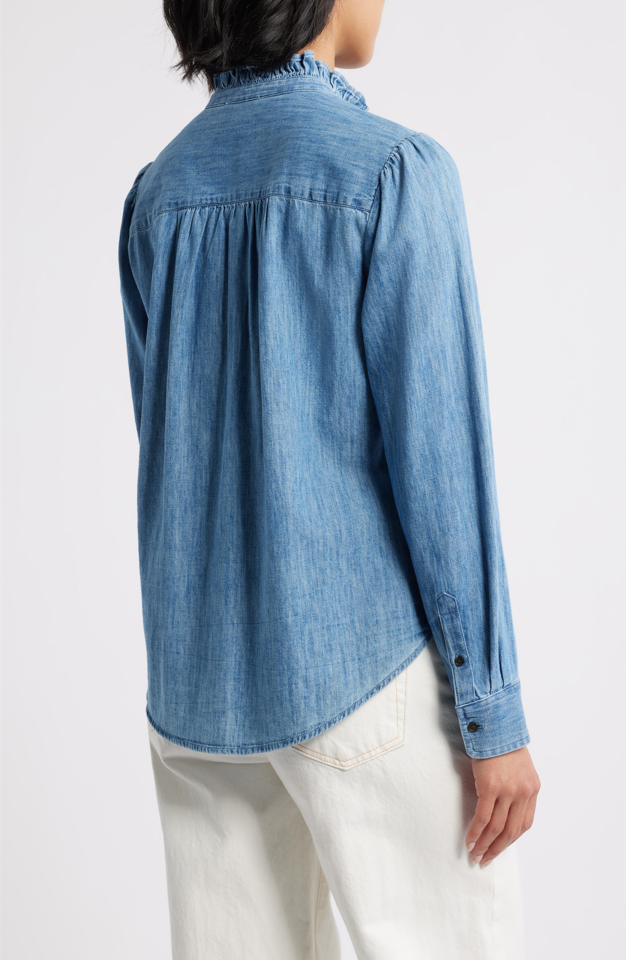 Ruffle Chambray Top - image 4