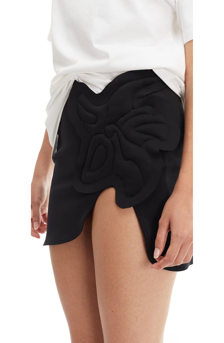 Mother of All Carla Flower Mini Skirt, Alternate, color, Black