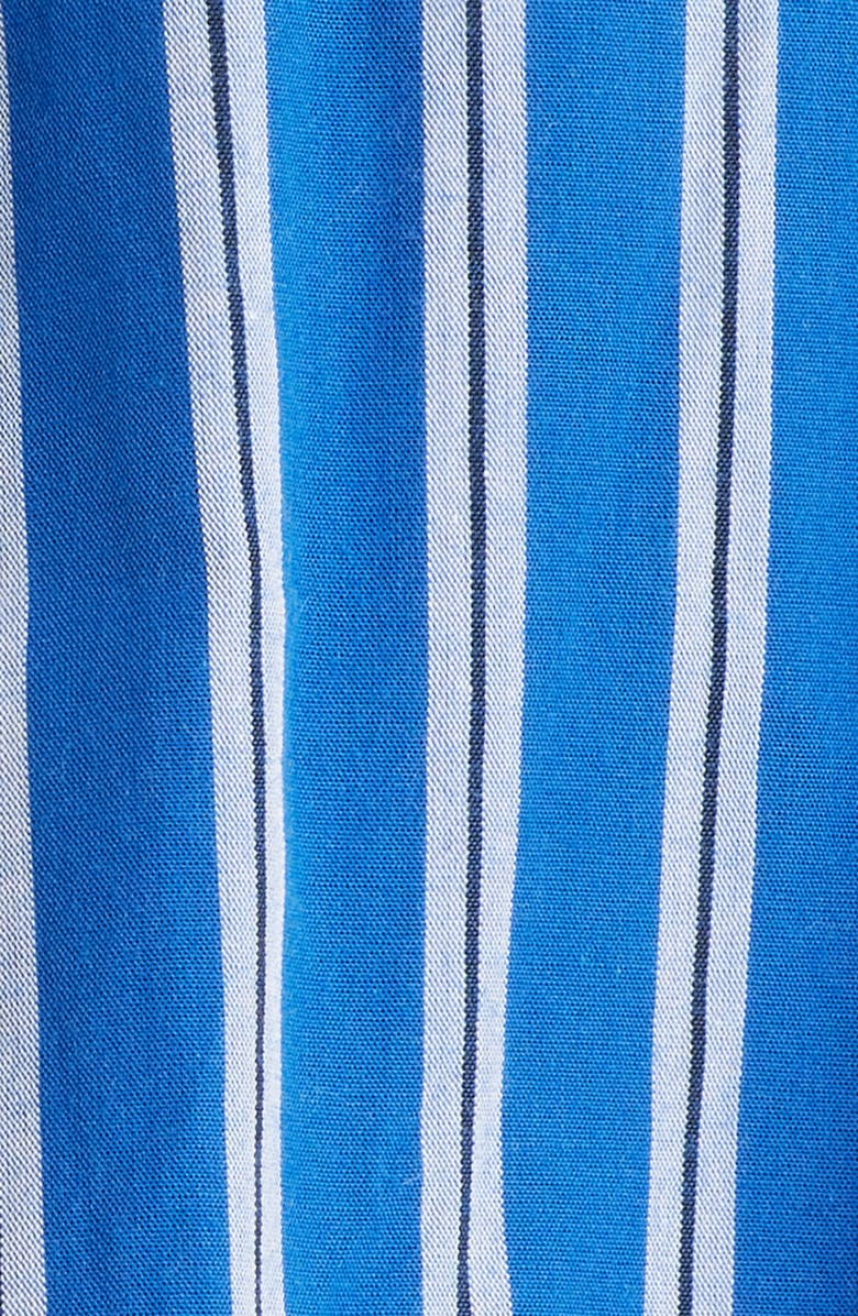 Topshop Stripe Cotton Top, Alternate, color, Mid Blue