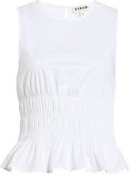STAUD Culver Smocked Sleeveless Top