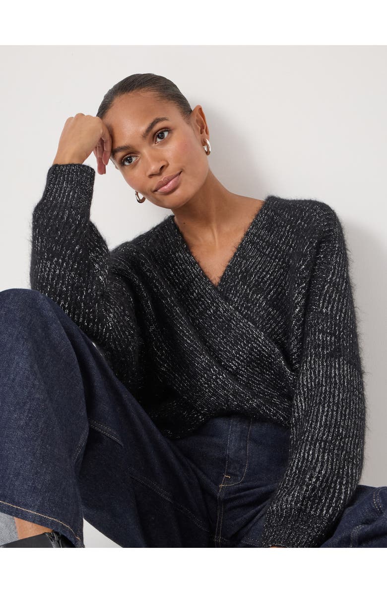 Hush Betty Wool Blend Metallic Sweater, Alternate, color, Silver Metallic