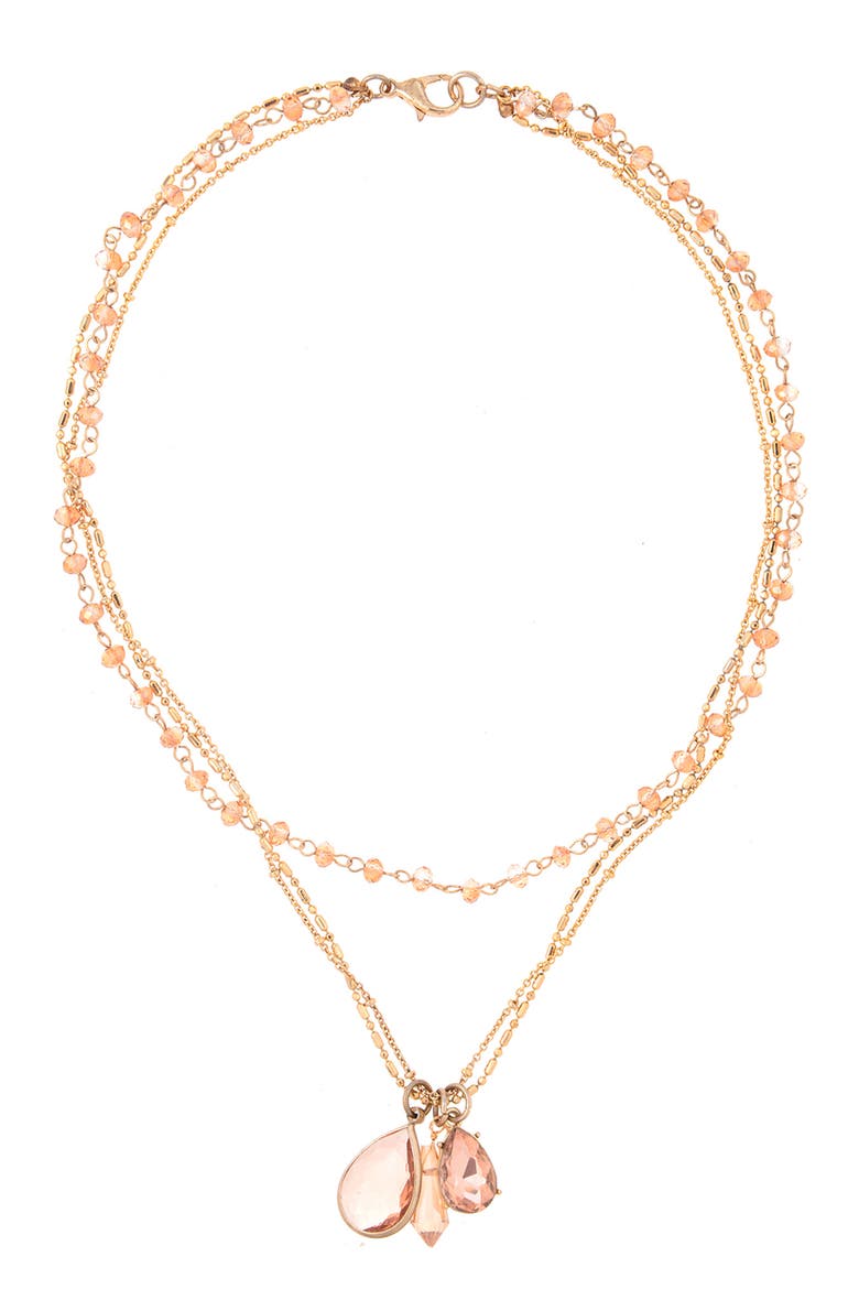 Crystal Charm Layered Necklace, Main, color, GOLD