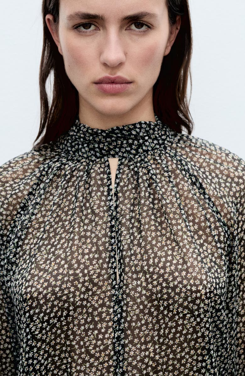 MANGO Print Ruffle Top, Alternate, color, 