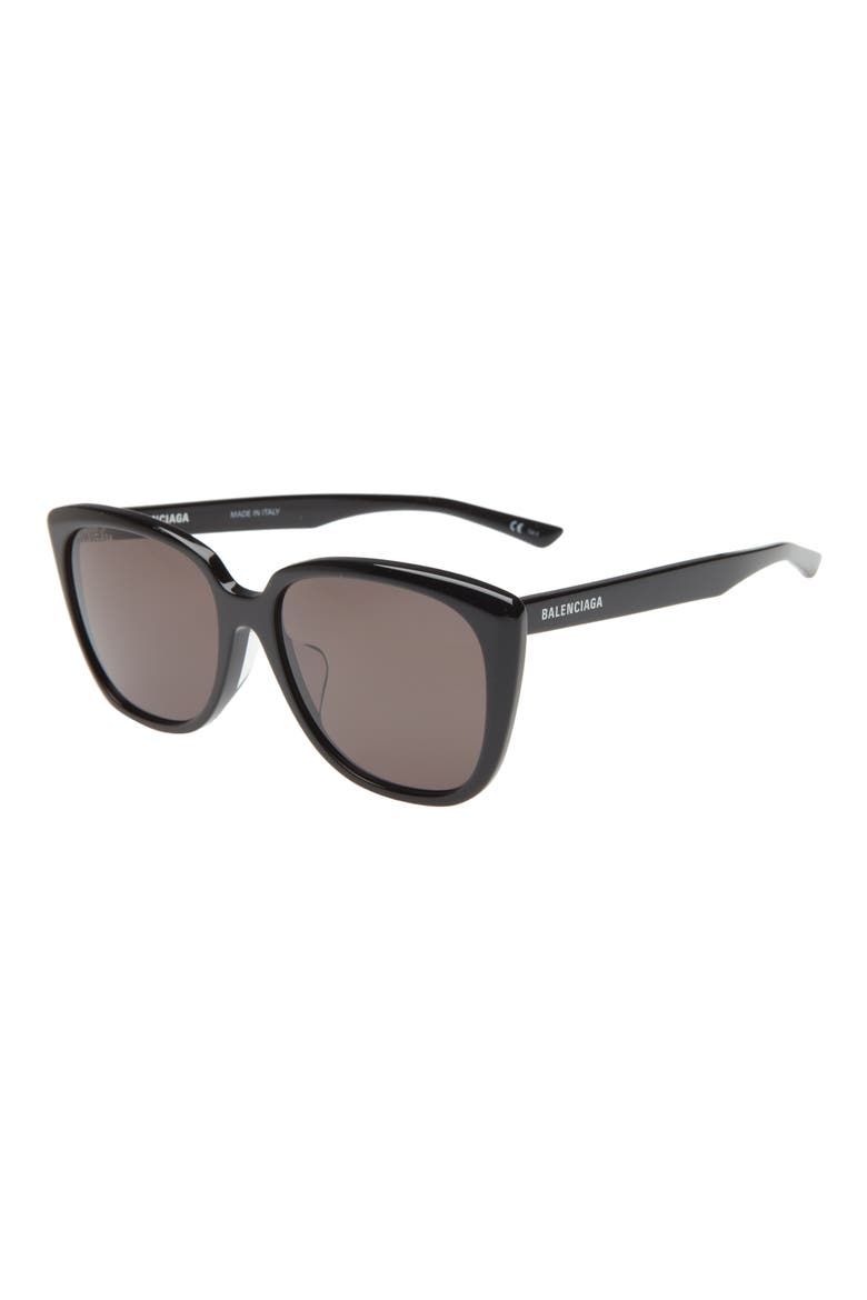 57mm Square Sunglasses, Alternate, color, BLACK BLACK GREY