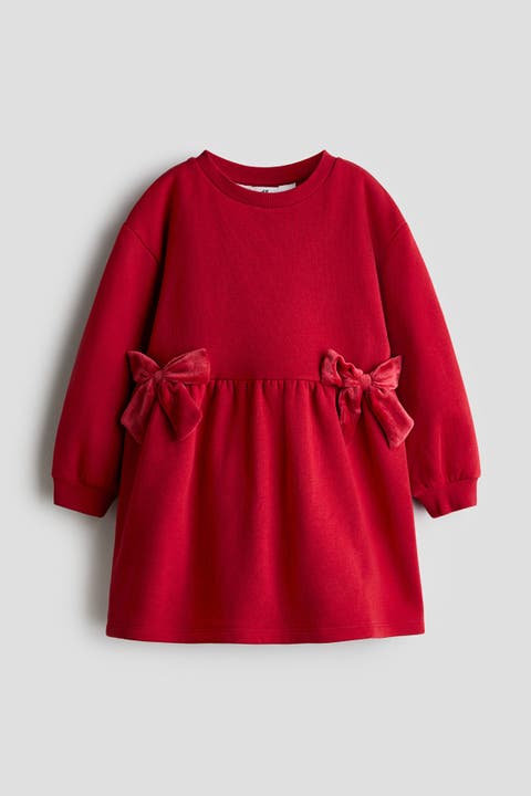 Bow-detail Sweatshirt Dress