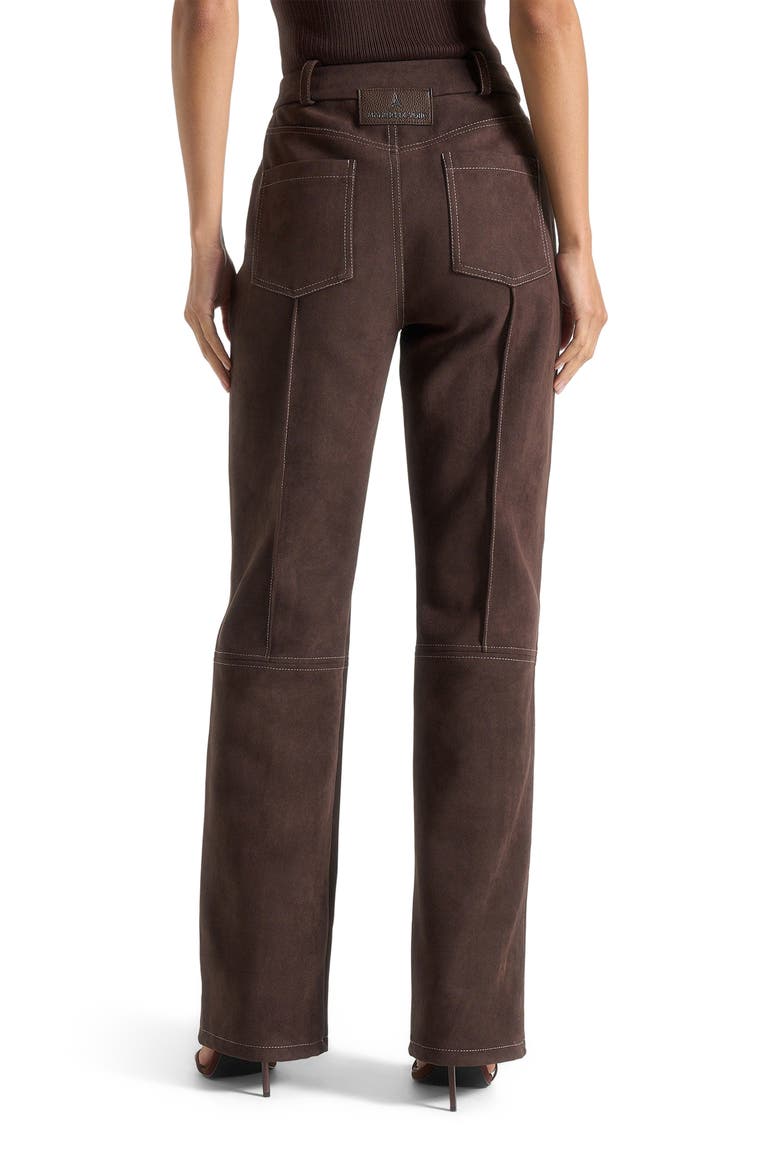 Kalie Suede Boyfriend Jeans, Alternate, color, Brown