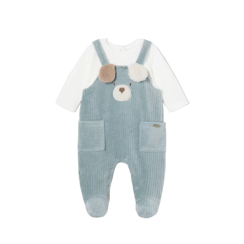 Mayoral Corduroy Teddy Romper In Blue