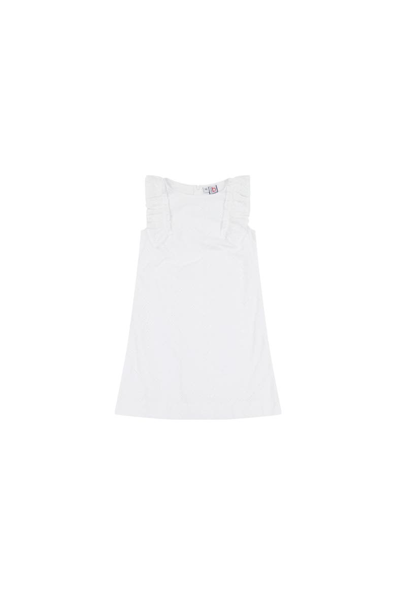 Grace Ruffle Sleeve Shift Dress, Main, color, White Eyelet