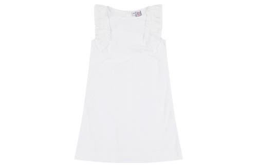 Busy Bees Grace Ruffle Sleeve Shift Dress in White Eyelet 