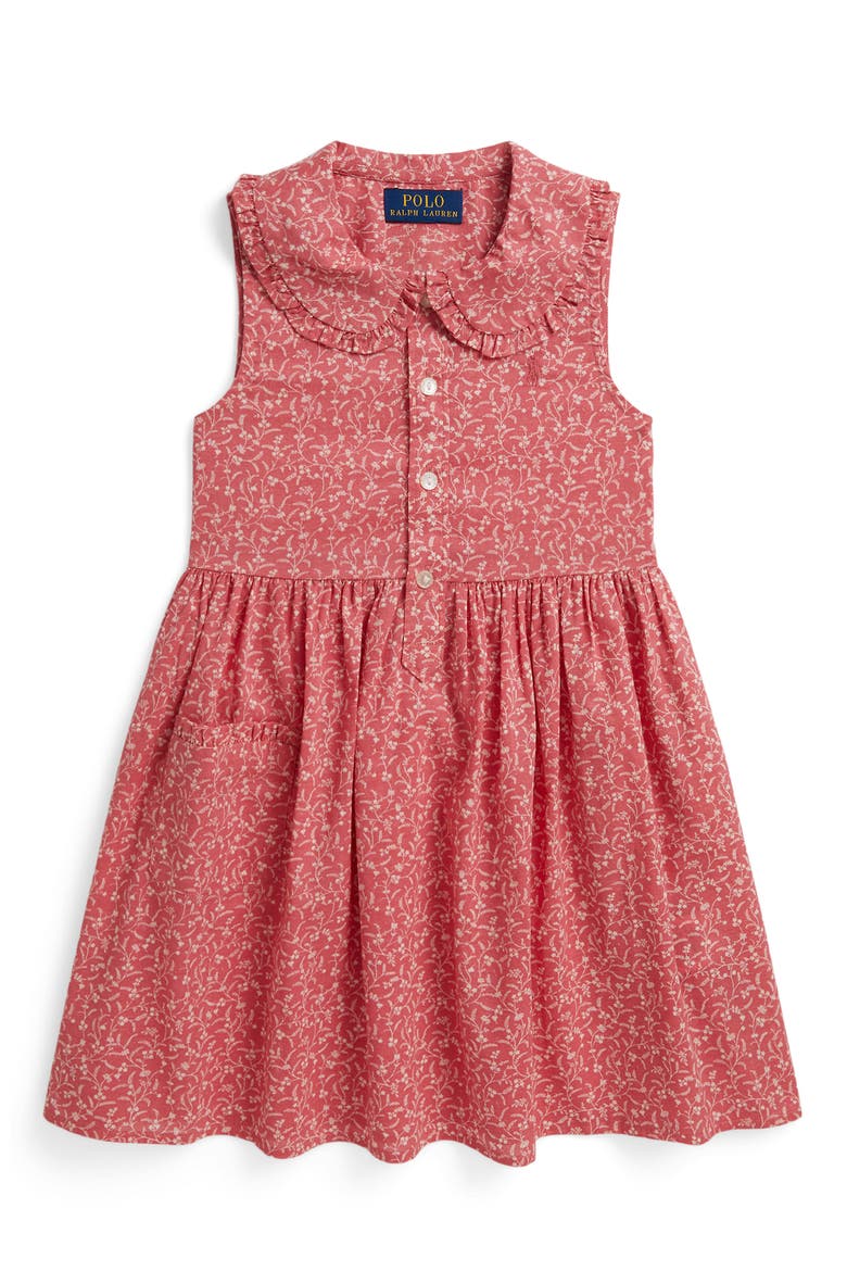 Kids' Floral Cotton Slub Dress, Main, color, PROLYN FLORAL PINK