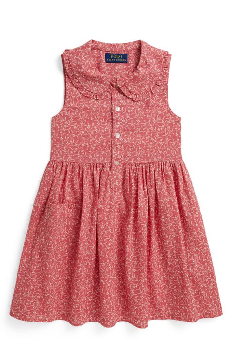 Kids' Floral Cotton Slub Dress
