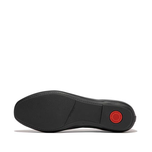 Fitflop Delicato Bow Soft Leather Ballet Flats In Black