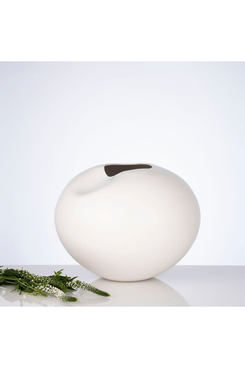 Milan White Sculptural Vase, Main, color, White