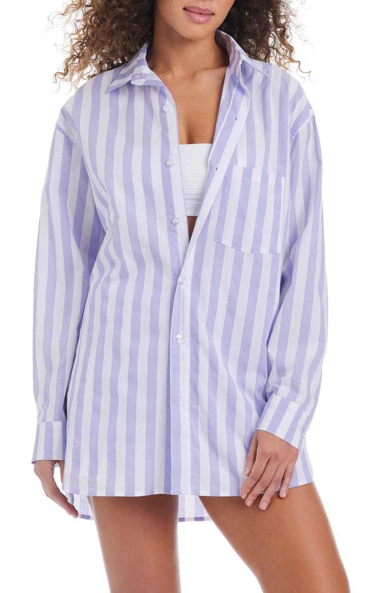 Sanctuary Oversize Beach Button-Down Cover-Up, Main, color, 