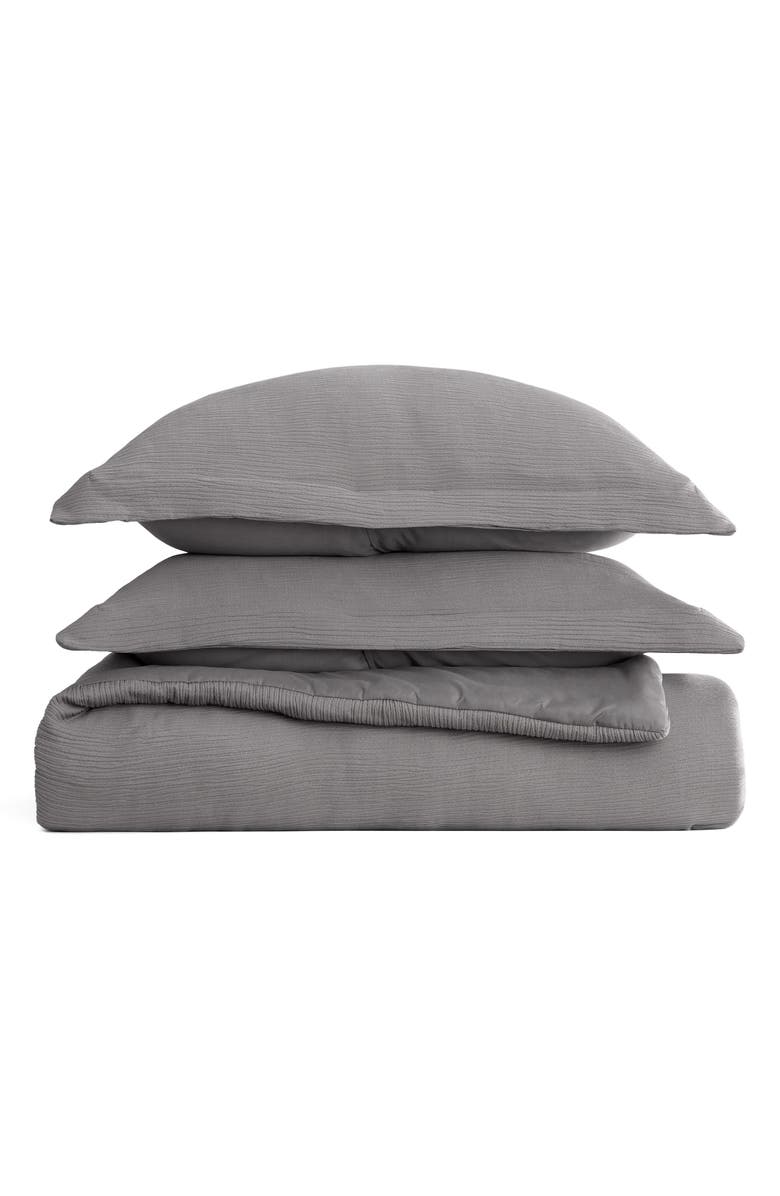 HOMESPUN Double Gauze 3-Piece Comforter Set, Main, color, Fog