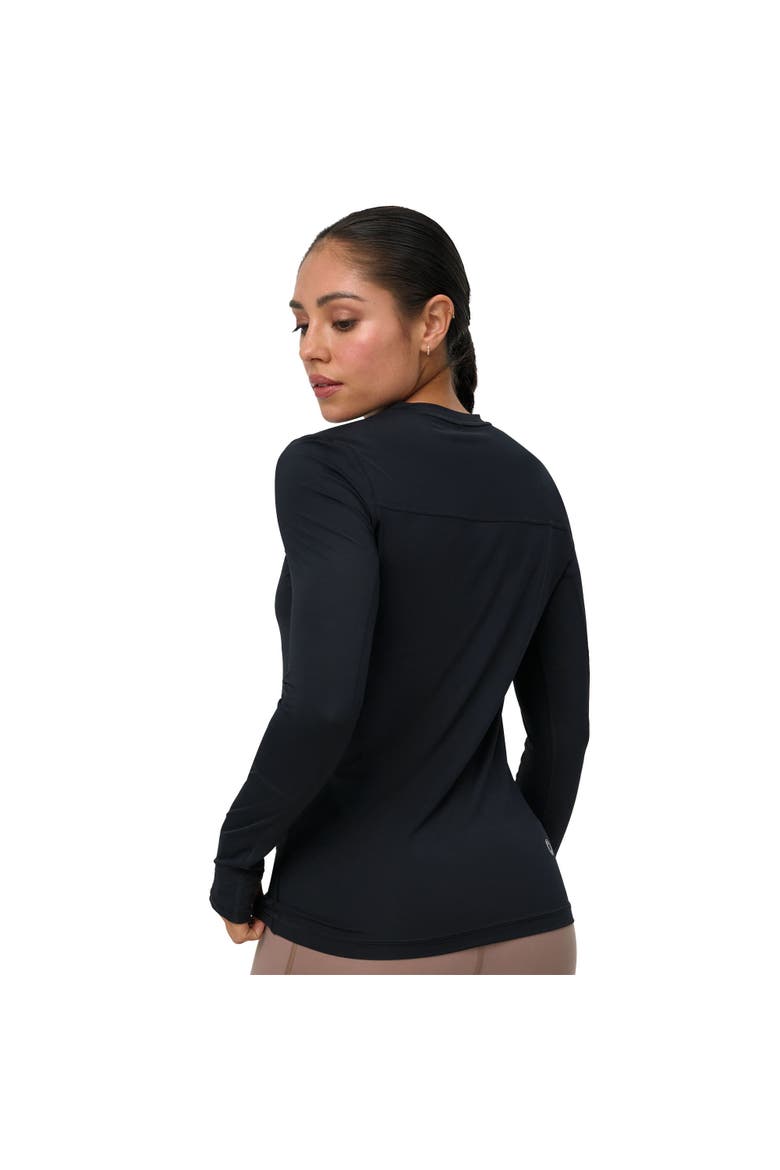 Women's Performance Quarter Zip Long Sleeve Crew Shirt for Sun and UV Protection, Alternate, color, Black