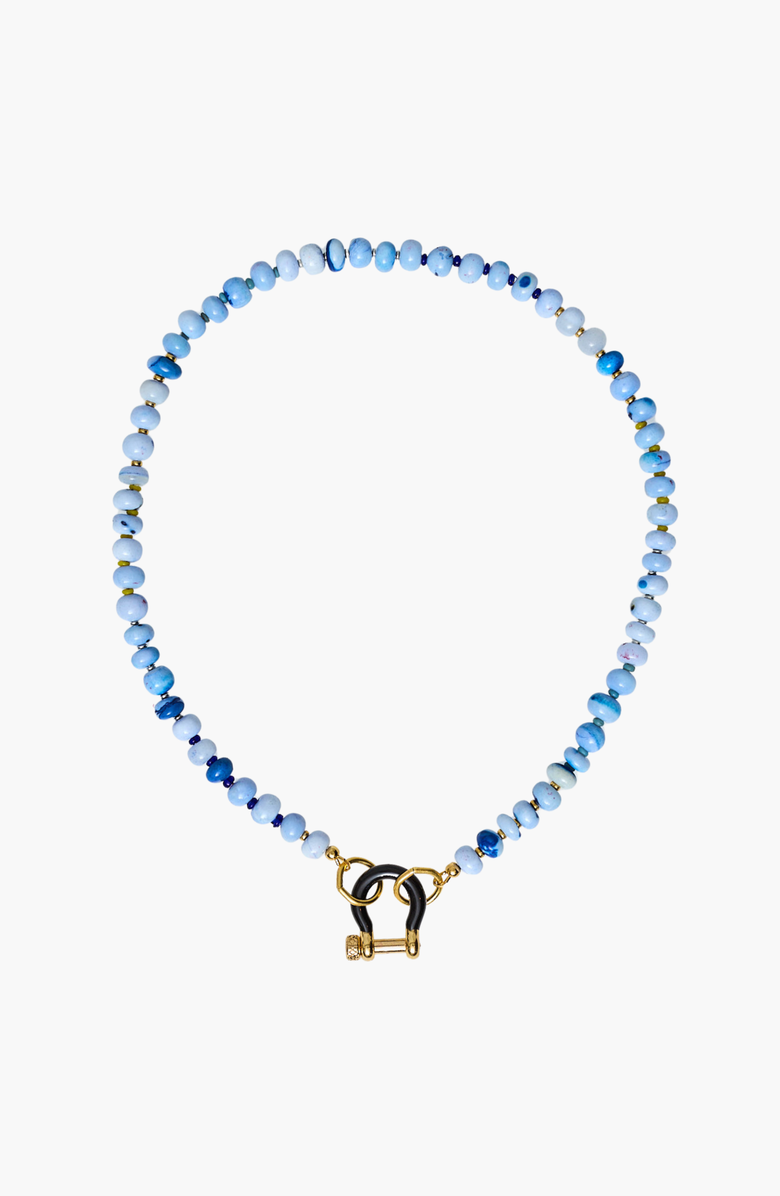 SHOP SPICY DAN Lucky Gender Inclusive Blue Opal Necklace, Main, color, Blue