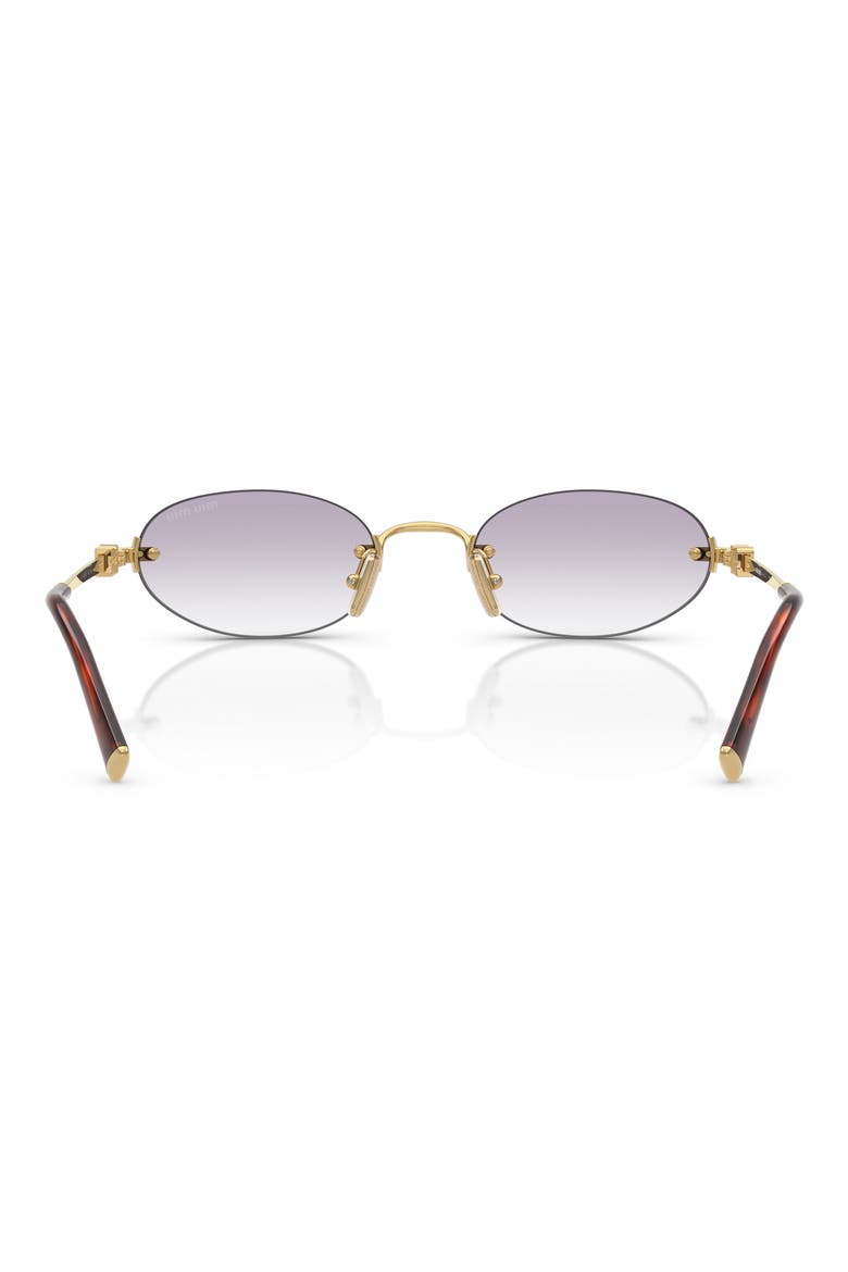 51mm Oval Rimless Sunglasses, Alternate, color, GOLD / CLEAR / DARK GREY