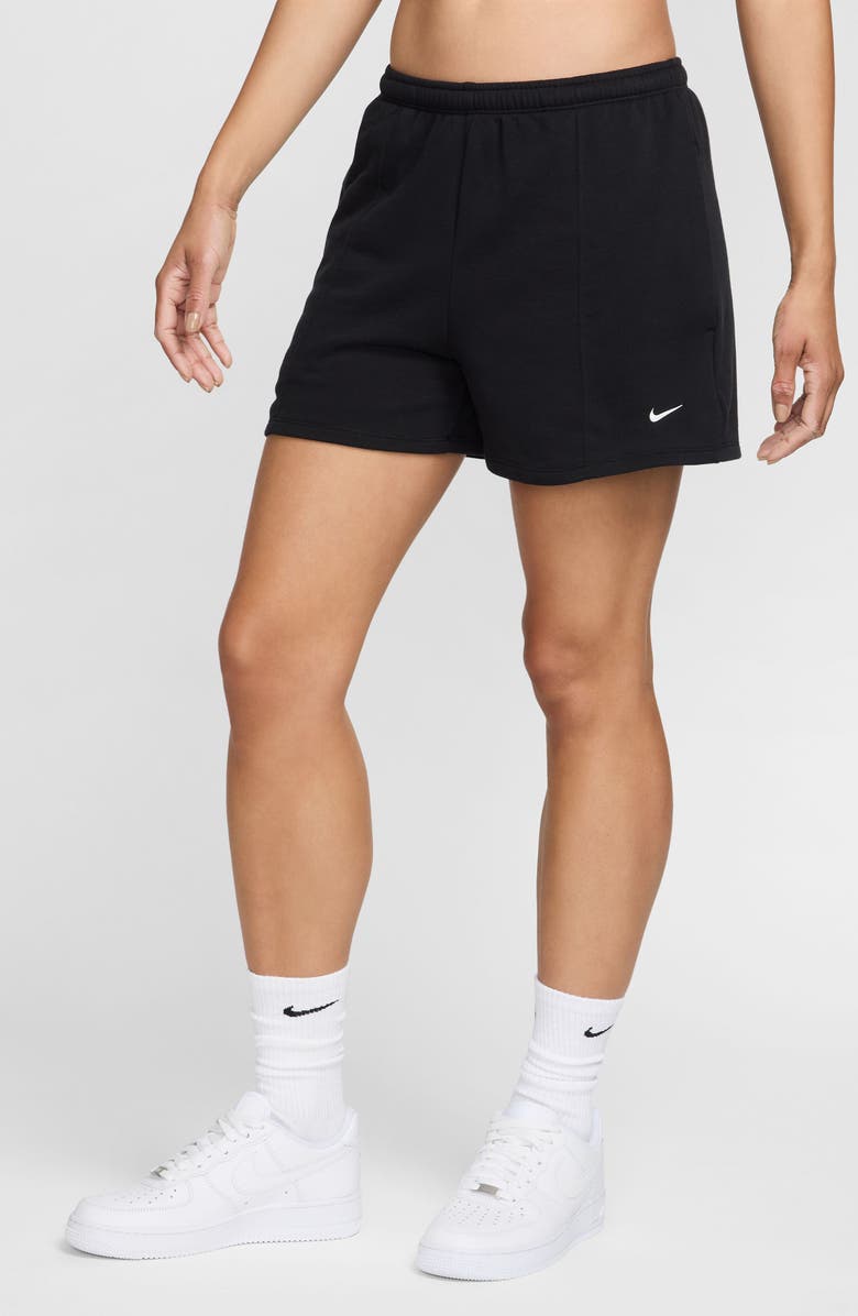 Nike Chill High Waist French Terry Shorts, Main, color, 010 010 Black/Sail