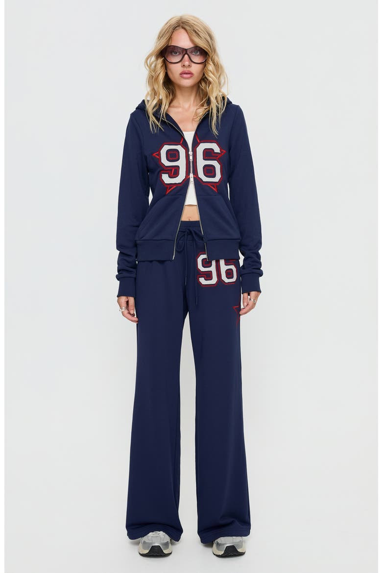 Kari Distressed Patch Track Pants, Alternate, color, MULTI