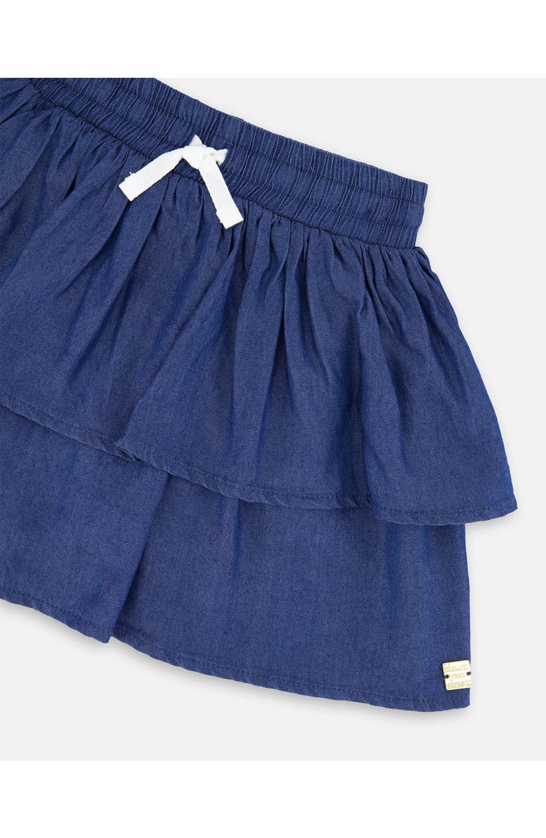 Deux par Deux Elastic Waist drawstring Chambray Skort, Alternate, color, Bleu Chambray