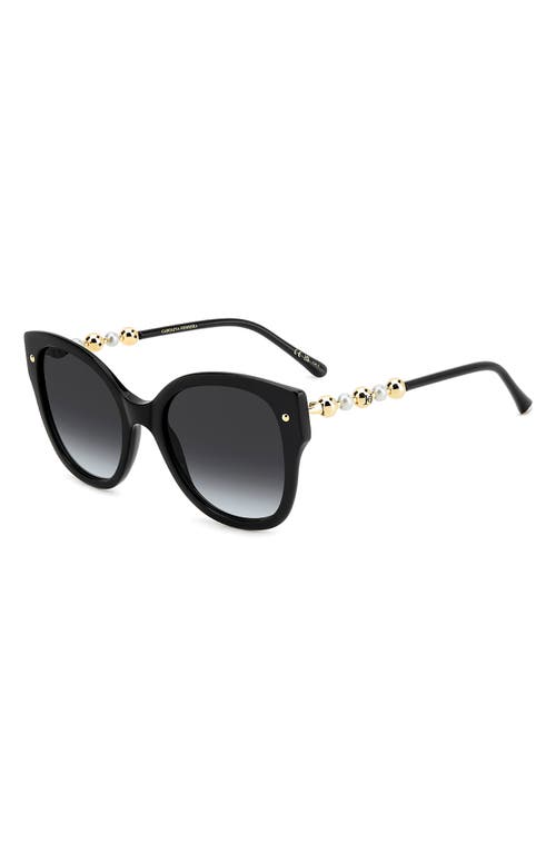 Carolina Herrera 55mm Gradient Butterfly Sunglasses In Black/dark Grey Sf