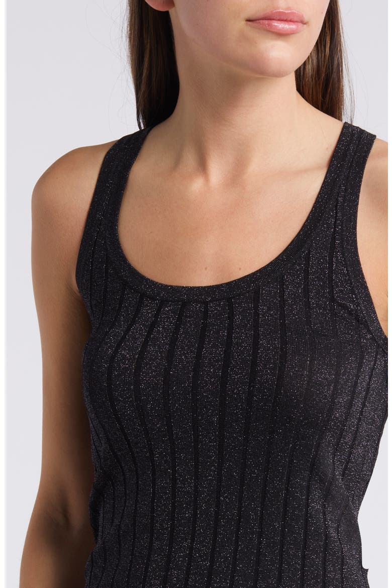 Metallic Rib Sweater Tank, Alternate, color, BLACK