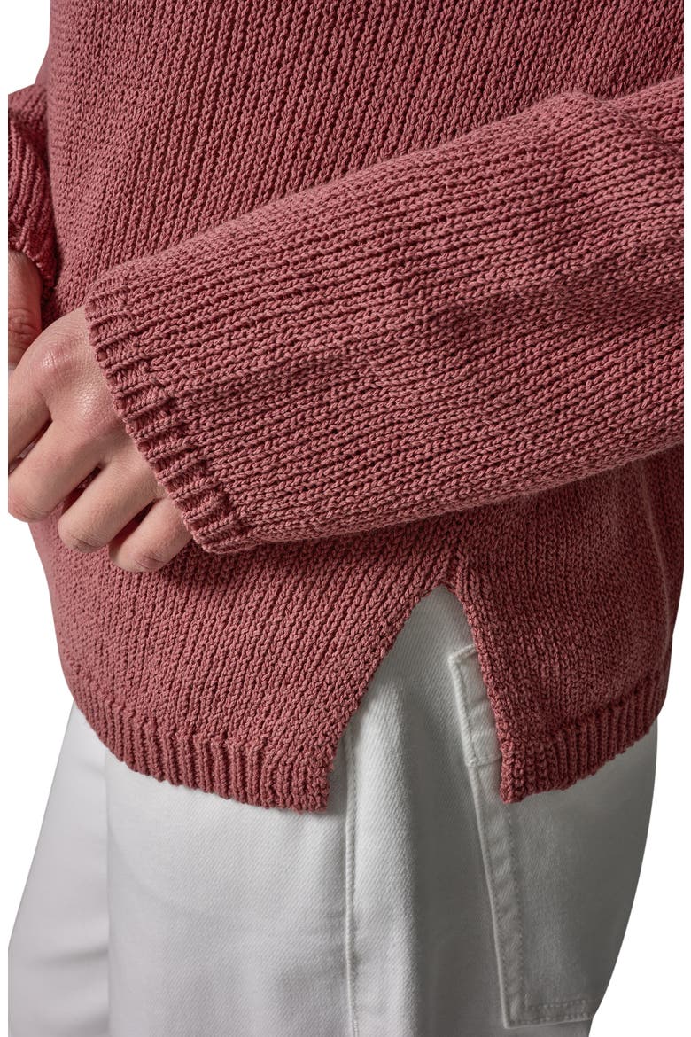 Rolled V-Neck Sweater, Alternate, color, DESERT CLAY