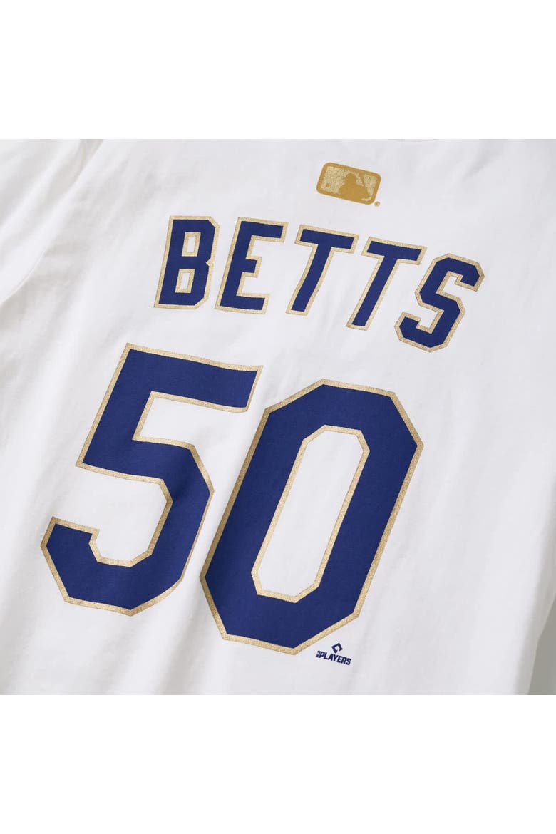 Men's Nike Mookie Betts White Los Angeles Dodgers 2026 Gold Collection Name & Number T-Shirt, Alternate, color, White