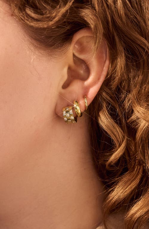 Ana Luisa Eden Cubic Zirconia Huggie Hoop Earrings In Gold
