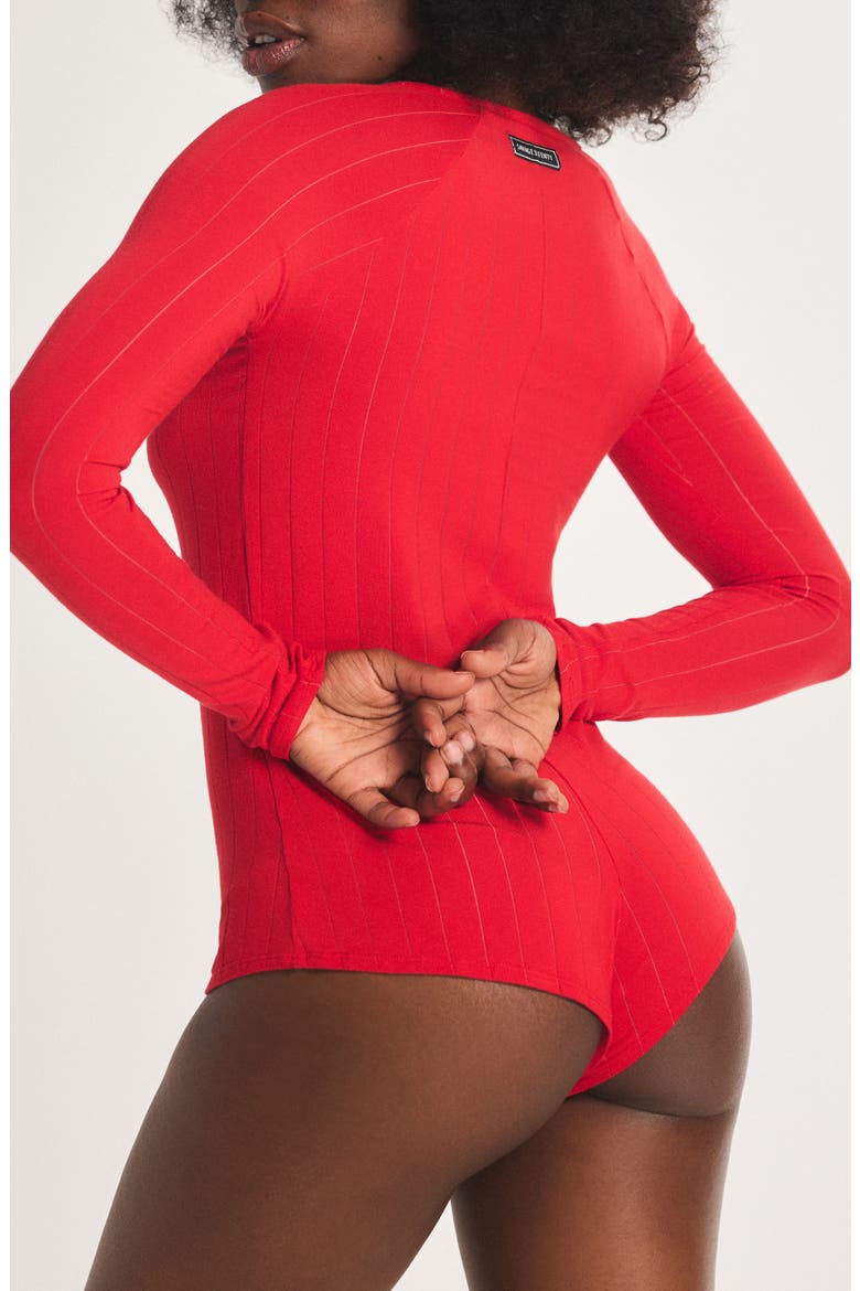 Sleek Stitch Snap Pajama Romper, Alternate, color, TIMELESS RED