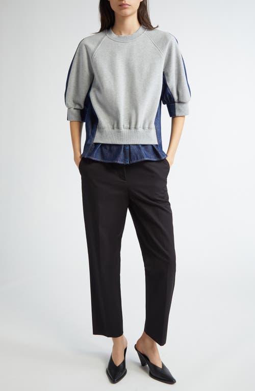 3.1 Phillip Lim French Terry Shirt In Medium Heather Grey-indigo