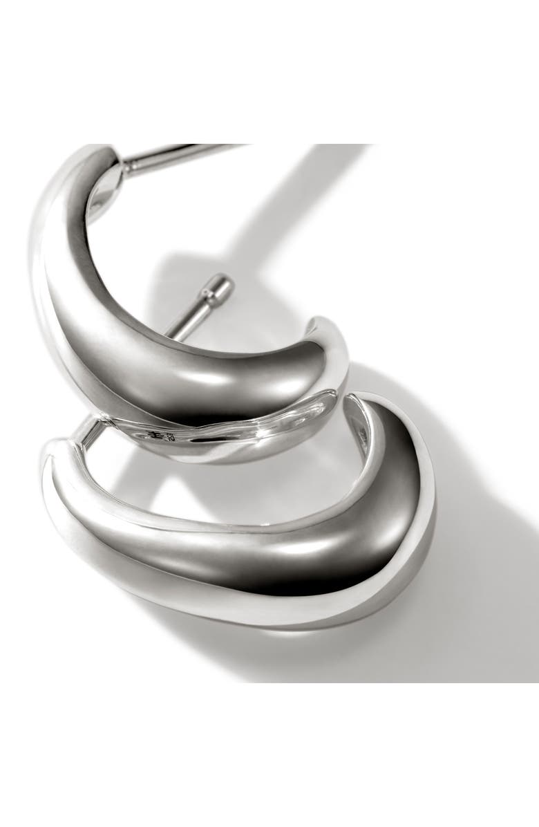 John Hardy Surf J Hoop Earrings, Sterling Silver, 15.5mm, Alternate, color, Silver