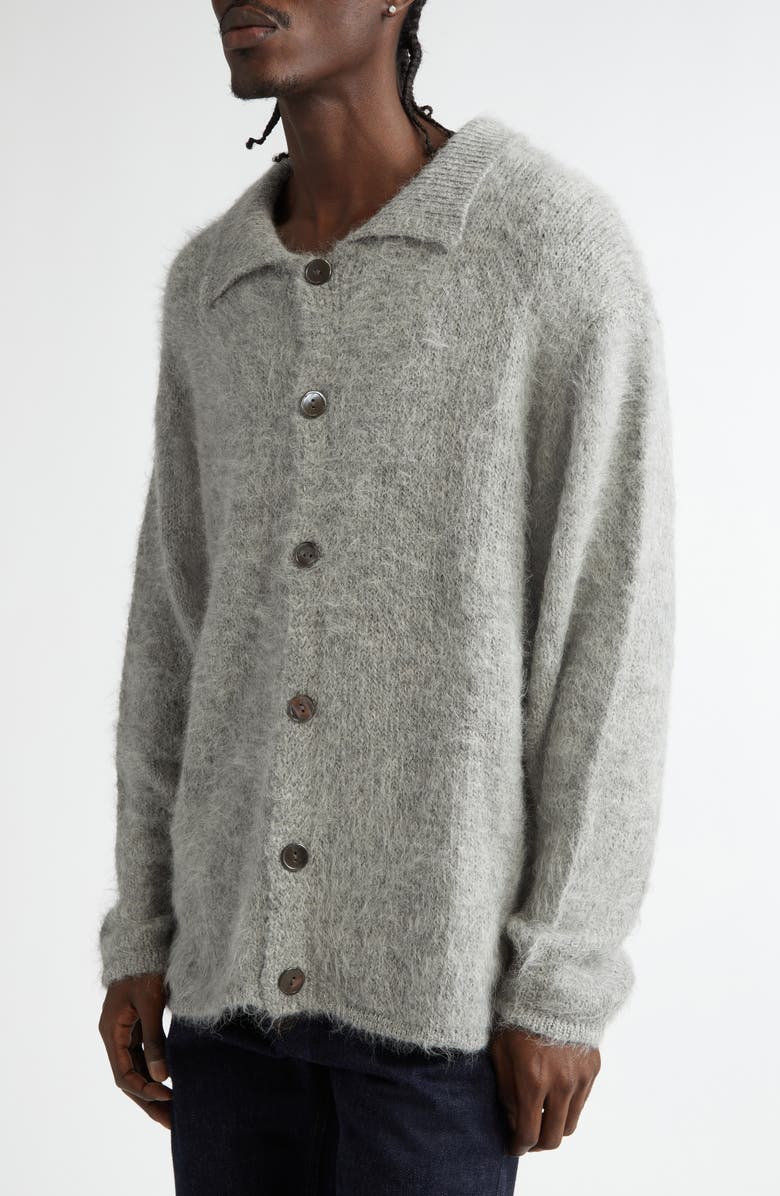 The Elder Statesman Thistle Alpaca Blend Cardigan, Alternate, color, 50 Light Grey