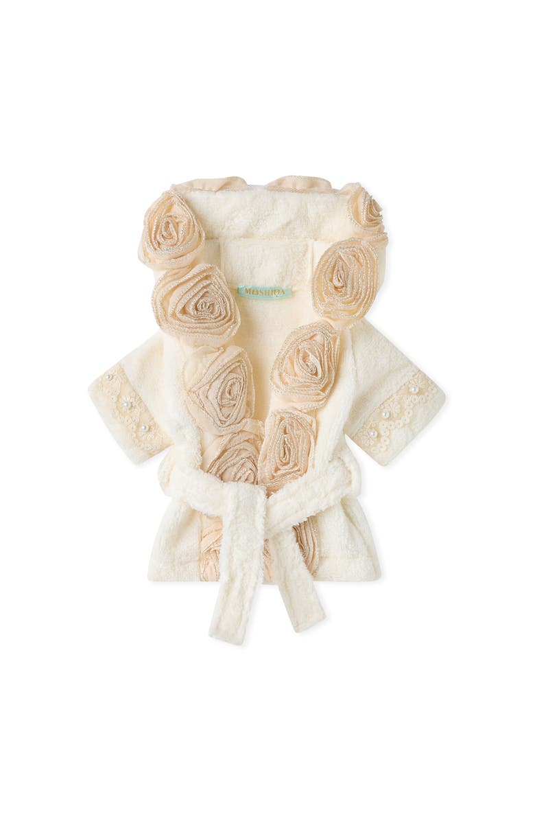 Moshiqa Juliet Dog Luxurious Bathrobe, Main, color, Cream