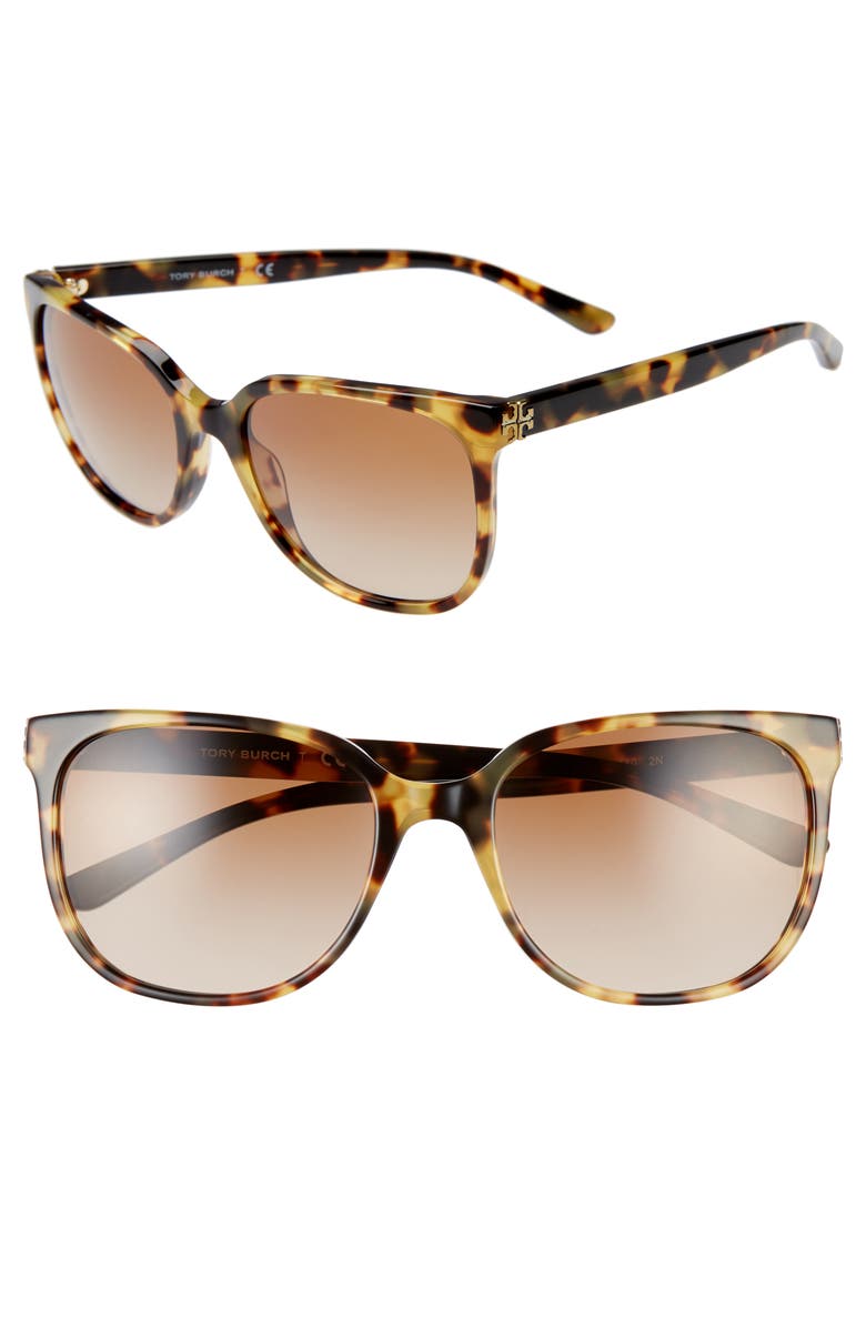 Tory Burch 57mm Gradient Sunglasses, Main, color,