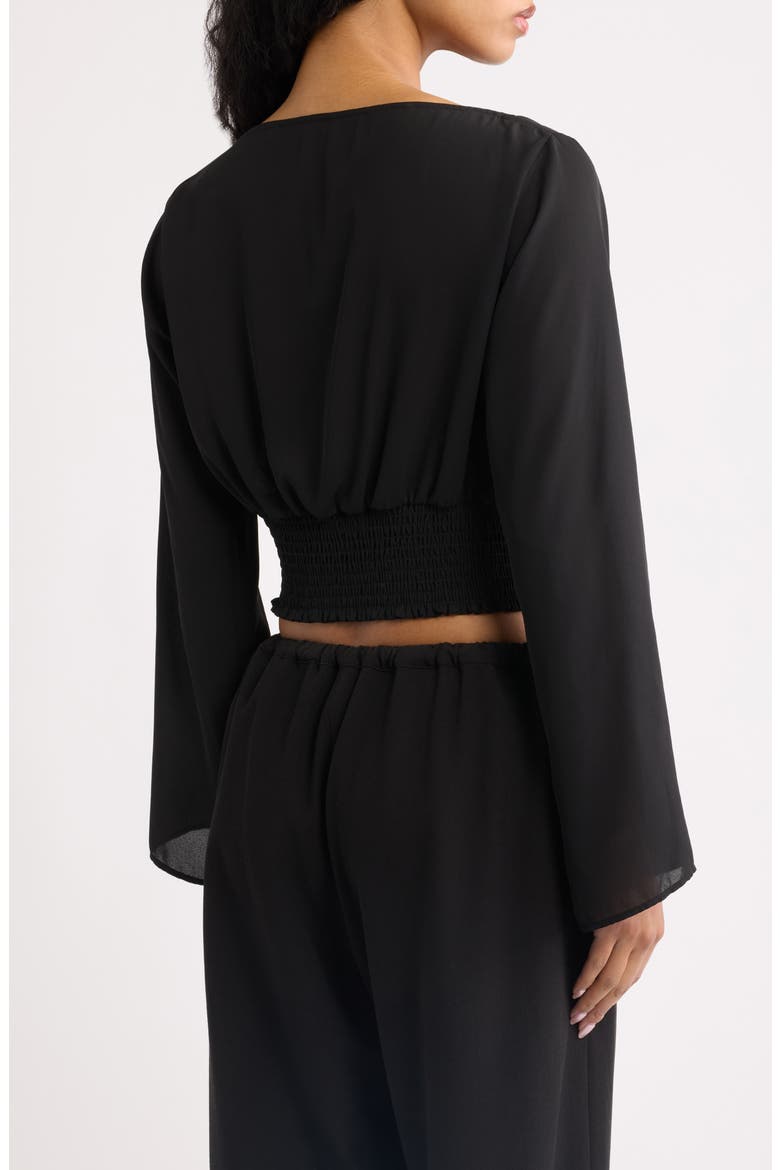 The Ace Smocked Top, Alternate, color, NOIR