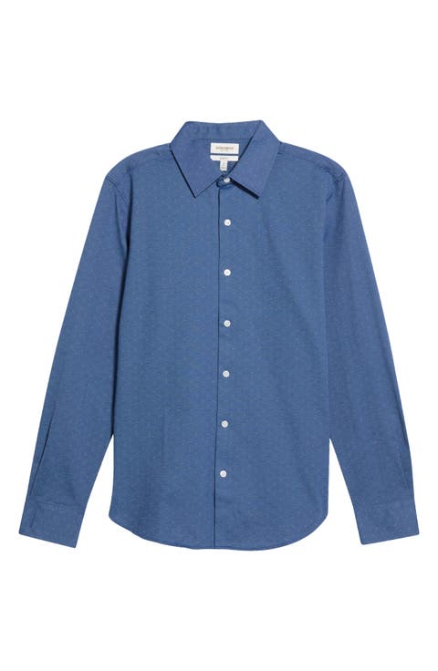Slim Fit Tech Pique Button Down Shirt