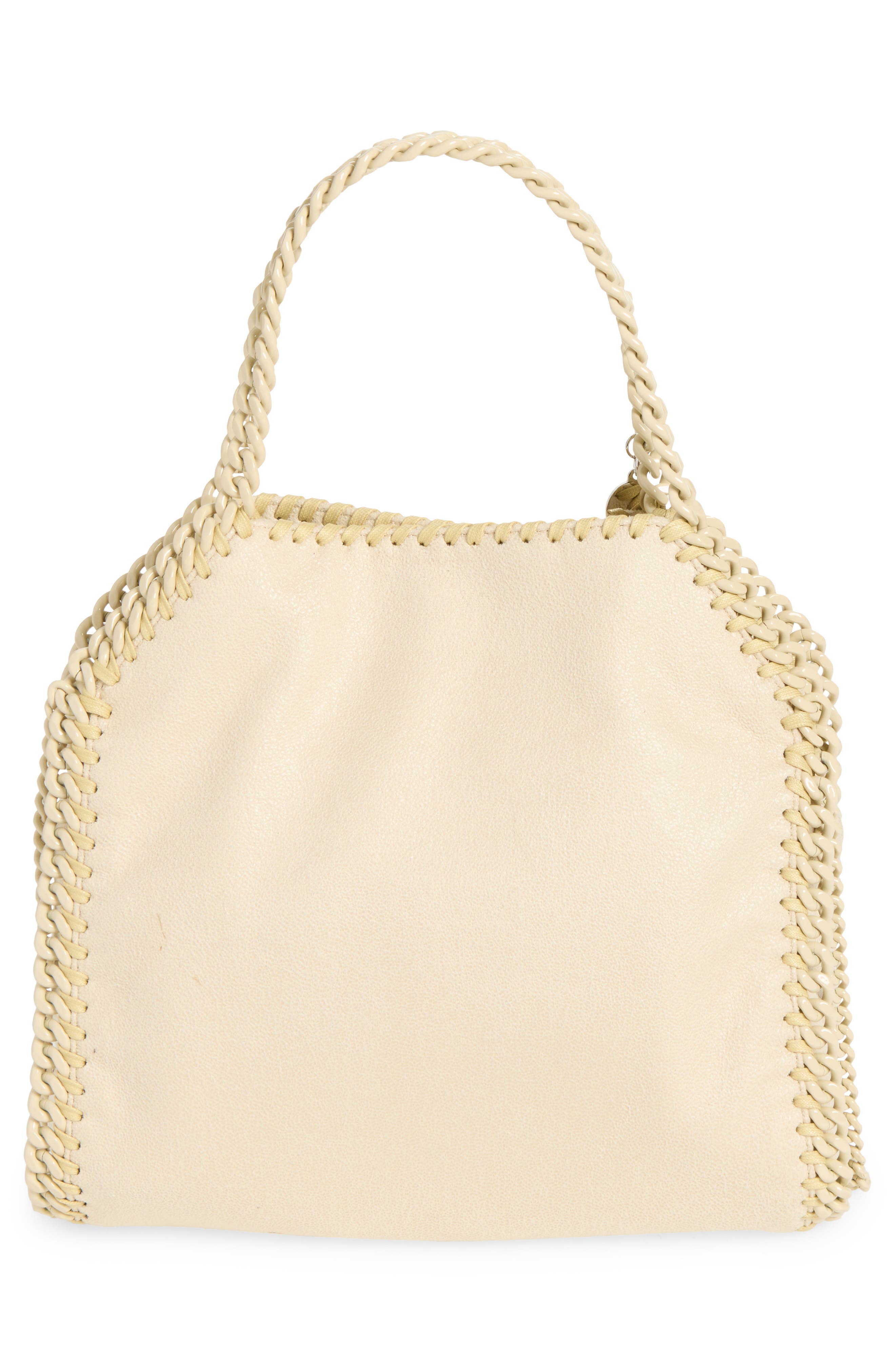 Stella McCartney Mini Falabella Shaggy Deer Faux Leather Tote, Alternate, color, Oat