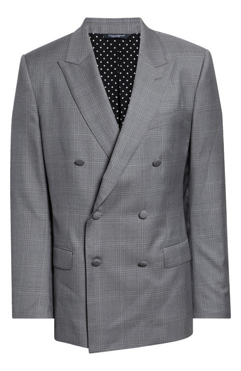 New Martini Fit Glen Plaid Virgin Wool Double Breasted Blazer