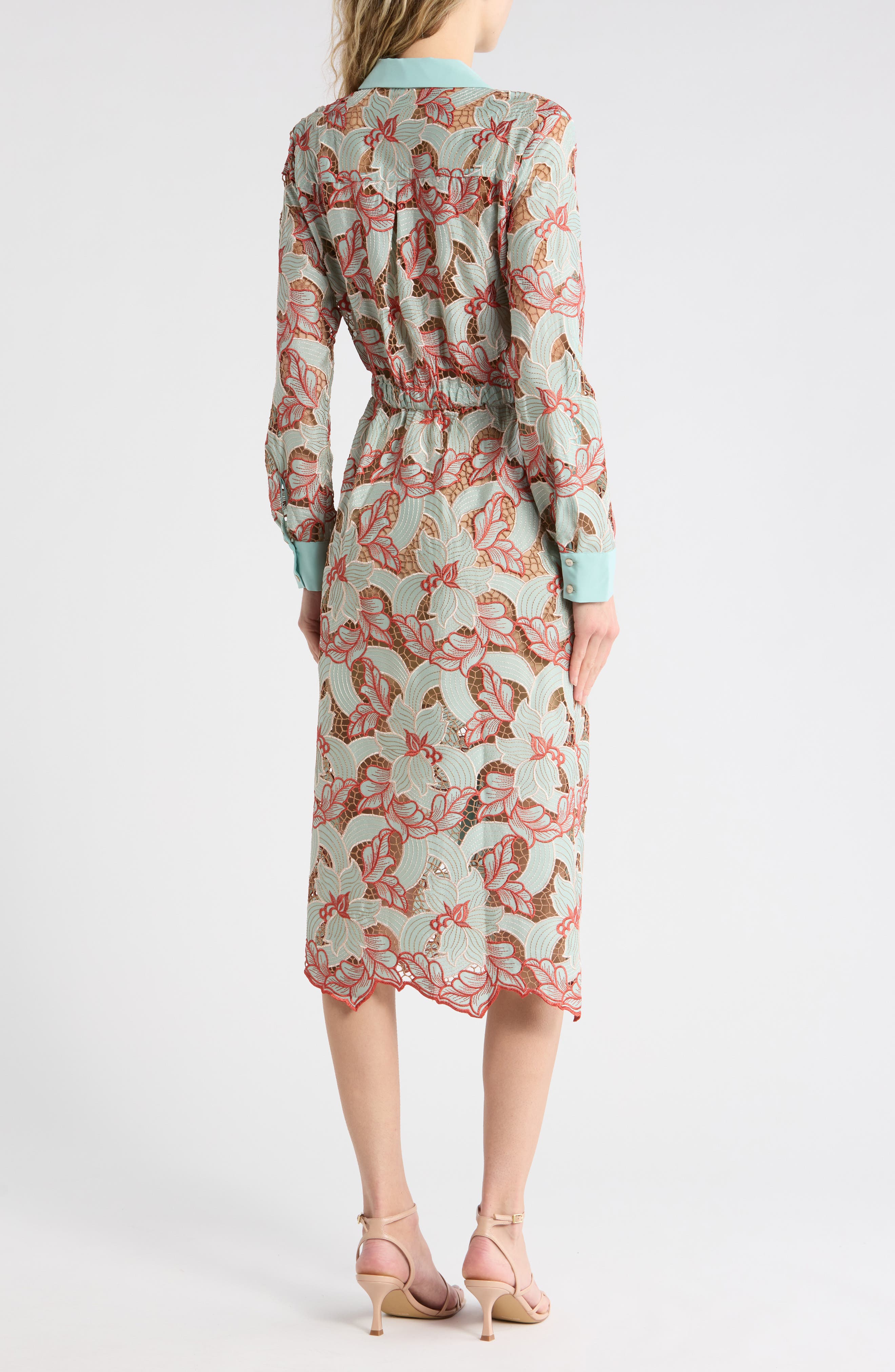 Emilio Floral Long Sleeve Midi Shirtdress - image 2
