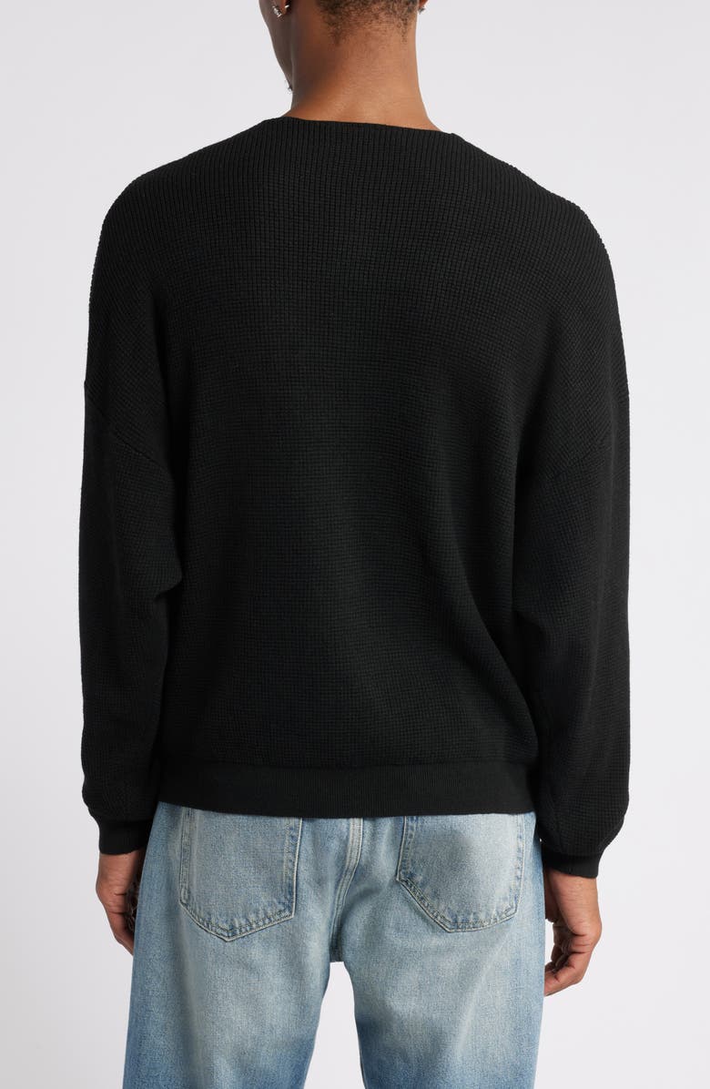 Fear of God Essentials Gender Inclusive Waffle Knit Henley Sweater, Alternate, color, 