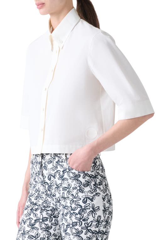 Akris Punto Cotton Poplin Crop Button-down Shirt In White